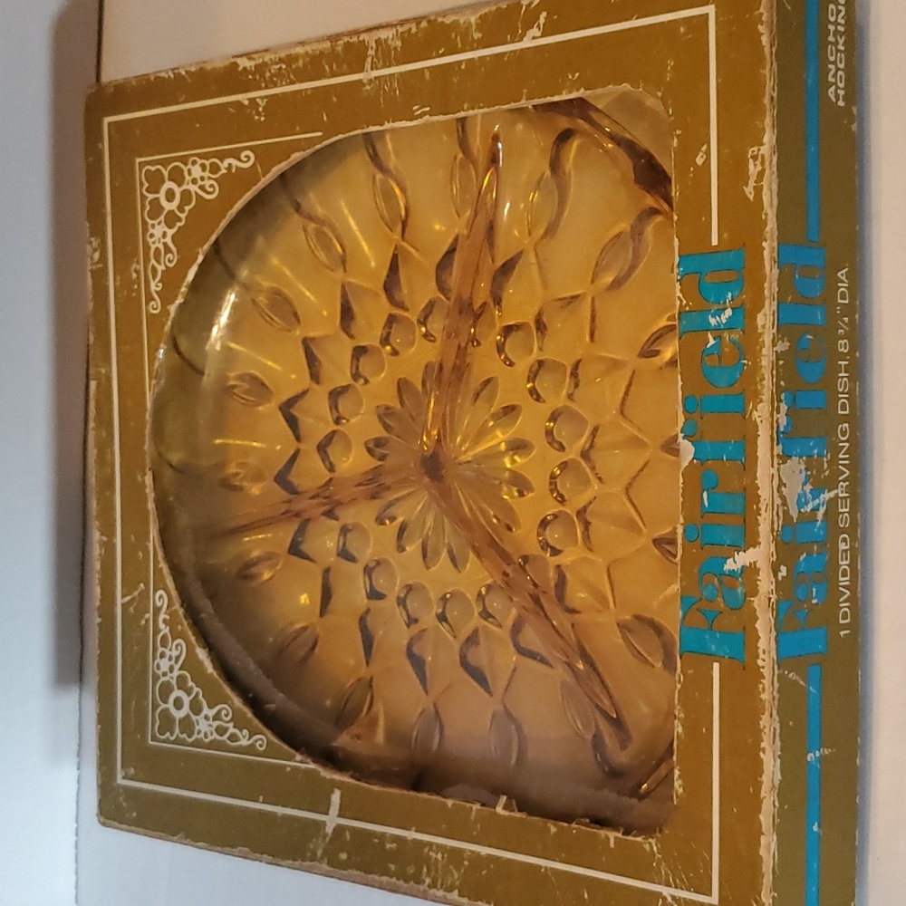 Vintage  anchor hocking fairfield divided serving dish